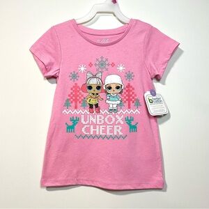 🟣2/$20 NEW L.O.L. Surprise Unbox Cheer Christmas Short Sleeve T-Shirt (size XS)